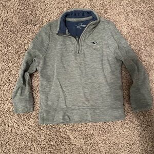 Vineyard Vines Heather Gray Quarter-Zip Sweater